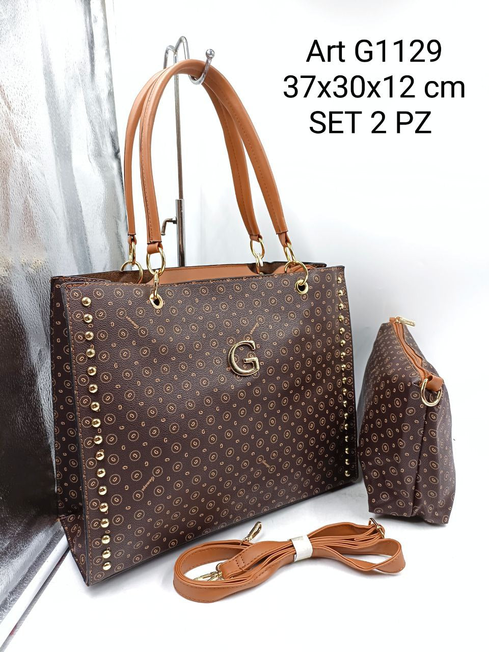 Set 2 pezzi borsa + pochette