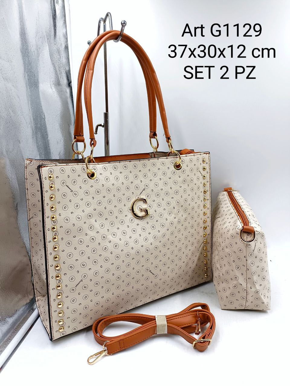 Set 2 pezzi borsa + pochette